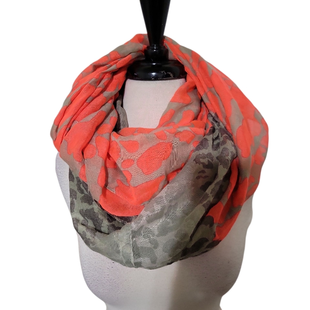 Lina & Lily Neon Leopard Print Infinity Loop Scarf for Women Lightweight